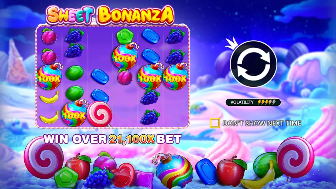 Sweet Bonanza Pragmatic Play Game Screenshot
